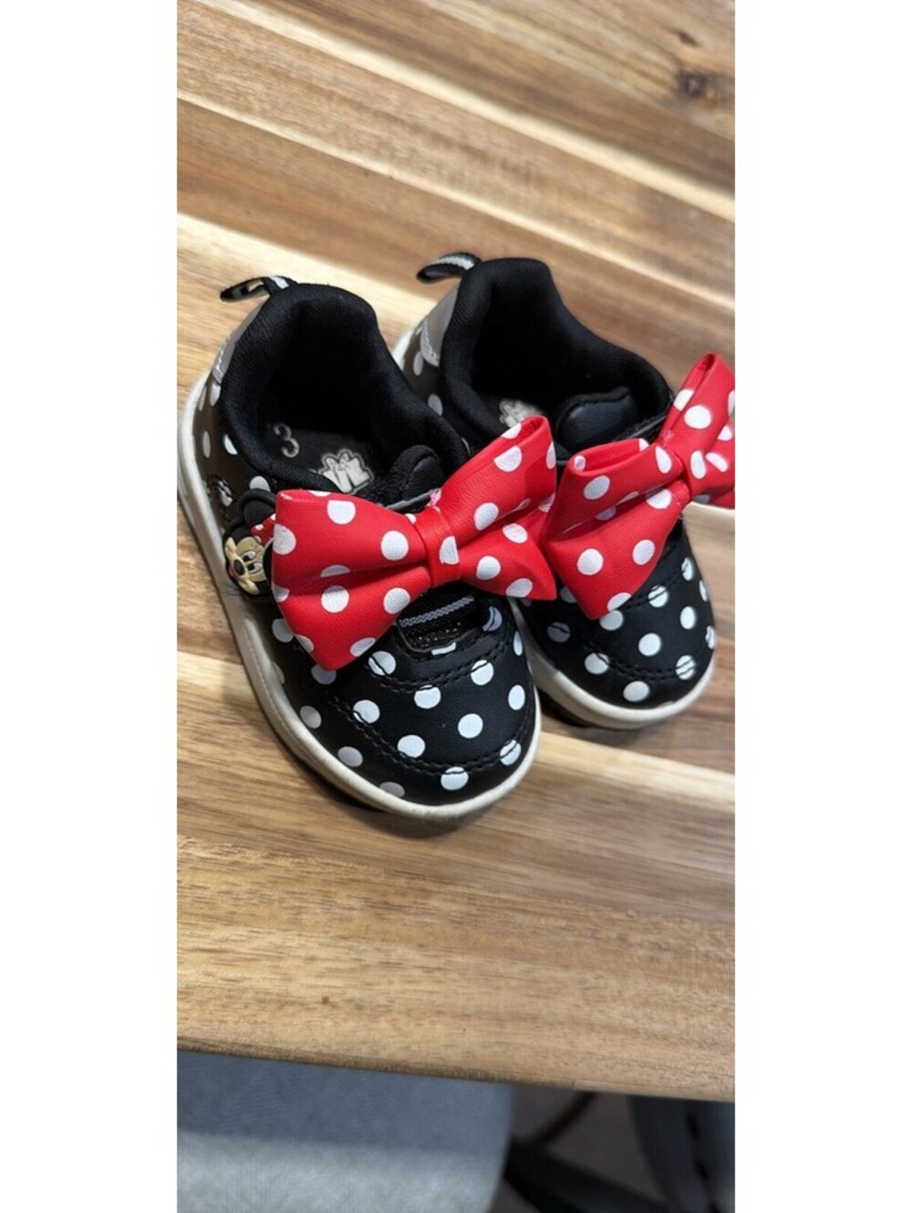 Disney Minnie Mouse Toddler Sneakers with Red Polka Dot Bow